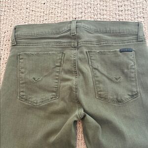 Hudson Krista Ankle Super Skinny with Raw Hem Olive Green Jeans